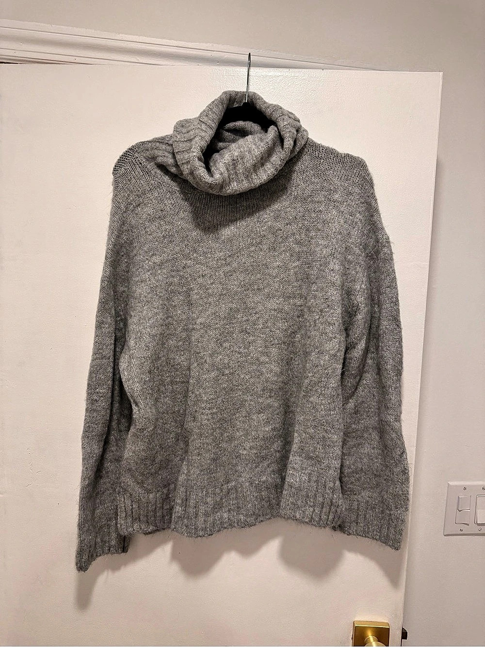 Lulus Fall for This Heather Grey Turtleneck Sweater Gray Medium